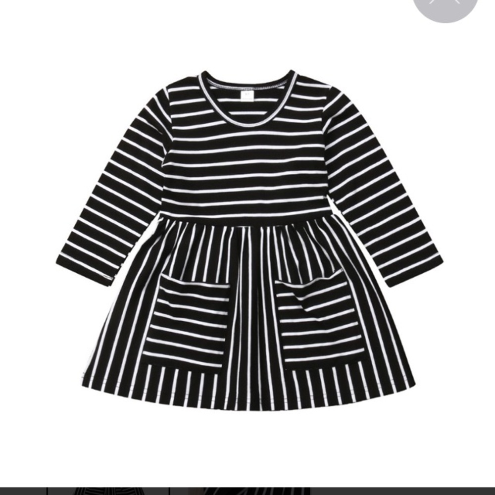 Everly striped Black Dress